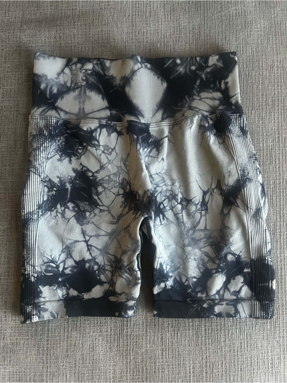 Amazon Women’s Black and White Tie-Dye Bike Shorts
